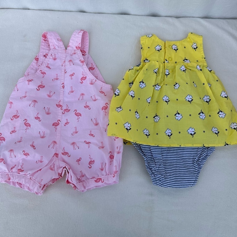 Carter's Pink and Yellow Diaper Covers Accessories Lot of 2 #A1 - Picture 2 of 8
